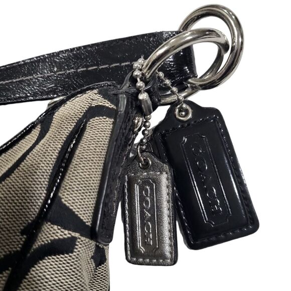 EUC COACH F19281 Signature canvas black Hobo shoulder bag - Picture 7 of 10